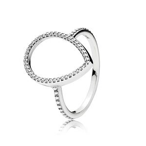 Pandora Sterling Silver Teardrop Silhouette Ring with Clear Zirconia